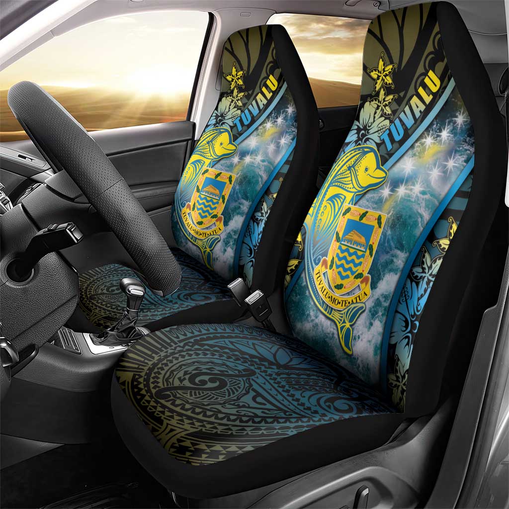 Tuvalu Car Seat Cover Dolphin On The Waves DT05 - Polynesian Pride