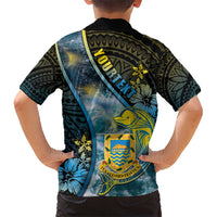 Personalised Tuvalu Kid Hawaiian Shirt Dolphin On The Waves DT05 - Polynesian Pride