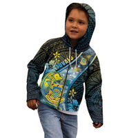 Personalised Tuvalu Kid Hoodie Dolphin On The Waves DT05 - Polynesian Pride