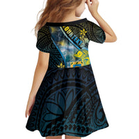Personalised Tuvalu Kid Short Sleeve Dress Dolphin On The Waves DT05 - Polynesian Pride