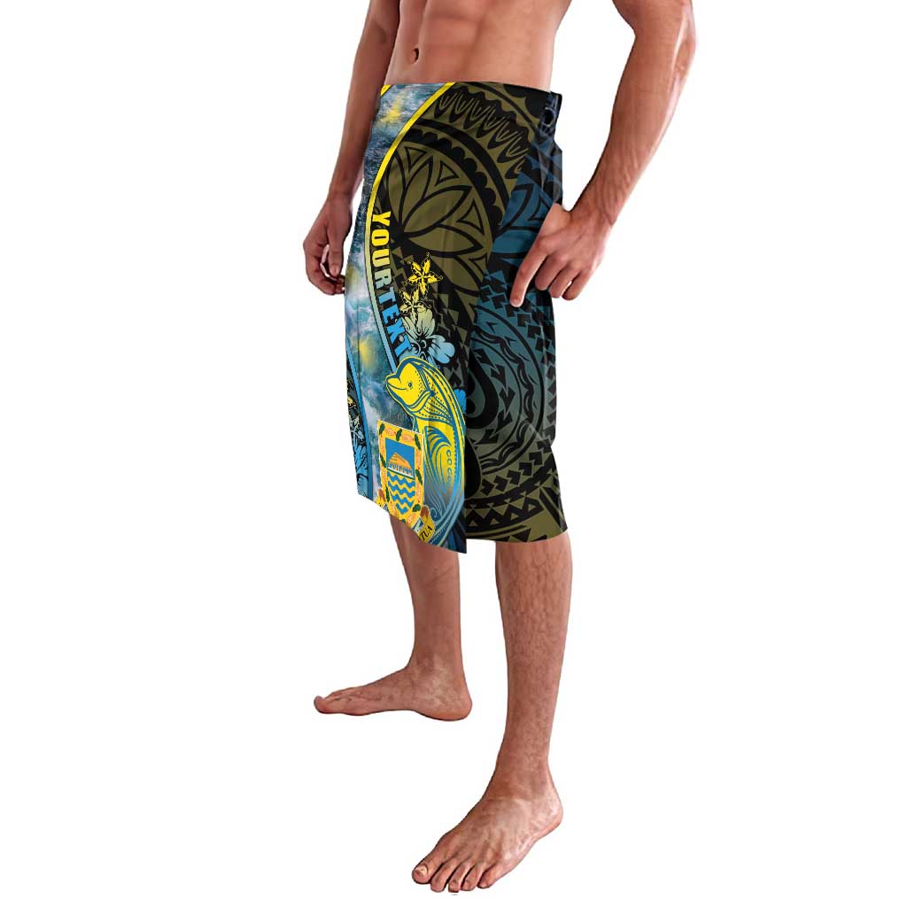 Personalised Tuvalu Lavalava Dolphin On The Waves DT05 - Polynesian Pride