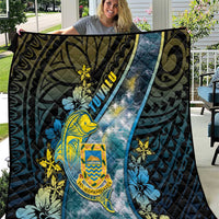 Tuvalu Quilt Dolphin On The Waves DT05 Blue - Polynesian Pride