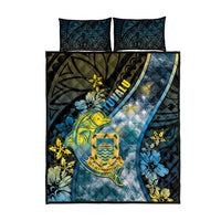 Tuvalu Quilt Bed Set Dolphin On The Waves DT05 - Polynesian Pride