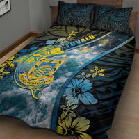 Tuvalu Quilt Bed Set Dolphin On The Waves DT05 - Polynesian Pride