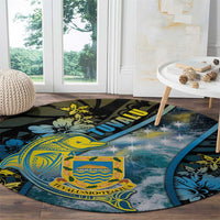 Tuvalu Round Carpet Dolphin On The Waves DT05 - Polynesian Pride