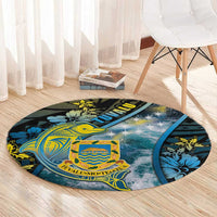 Tuvalu Round Carpet Dolphin On The Waves DT05 - Polynesian Pride