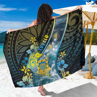 Tuvalu Sarong Dolphin On The Waves DT05 One Size 44 x 66 inches Blue - Polynesian Pride