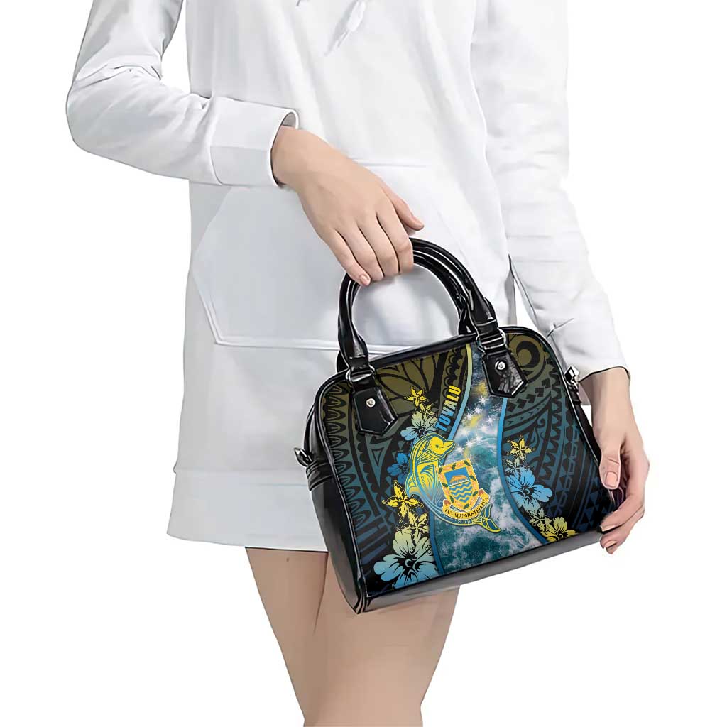 Tuvalu Shoulder Handbag Dolphin On The Waves DT05 - Polynesian Pride