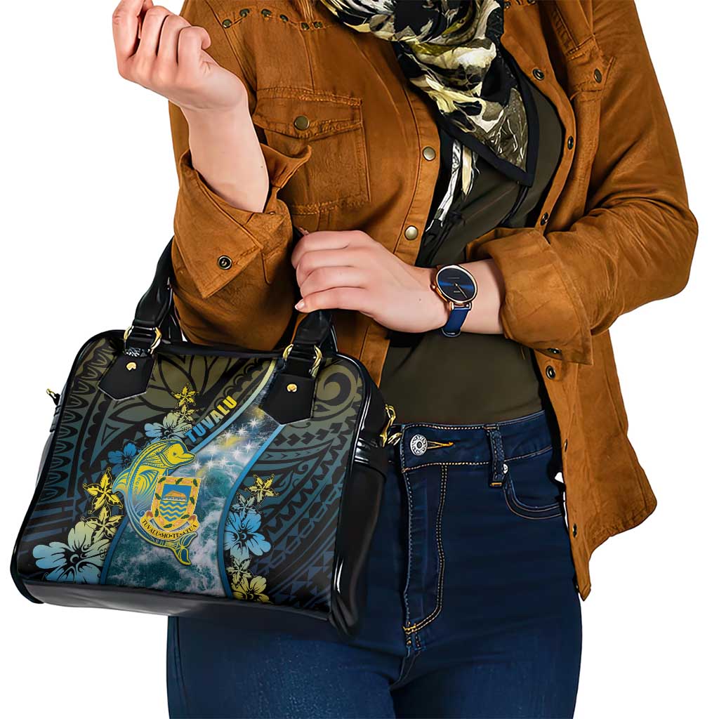 Tuvalu Shoulder Handbag Dolphin On The Waves DT05 - Polynesian Pride