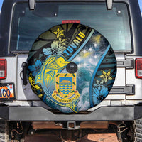Tuvalu Spare Tire Cover Dolphin On The Waves DT05 Blue - Polynesian Pride
