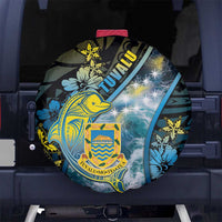 Tuvalu Spare Tire Cover Dolphin On The Waves DT05 No hole Blue - Polynesian Pride