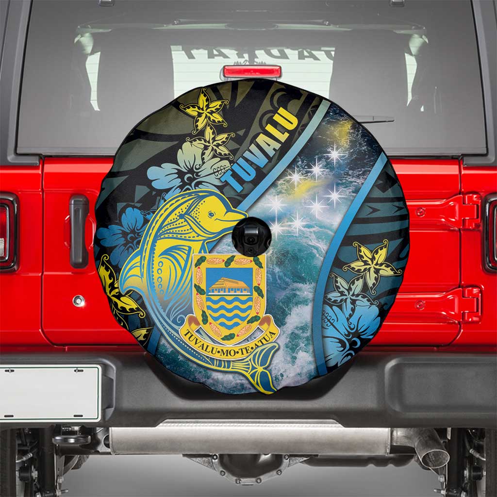 Tuvalu Spare Tire Cover Dolphin On The Waves DT05 - Polynesian Pride