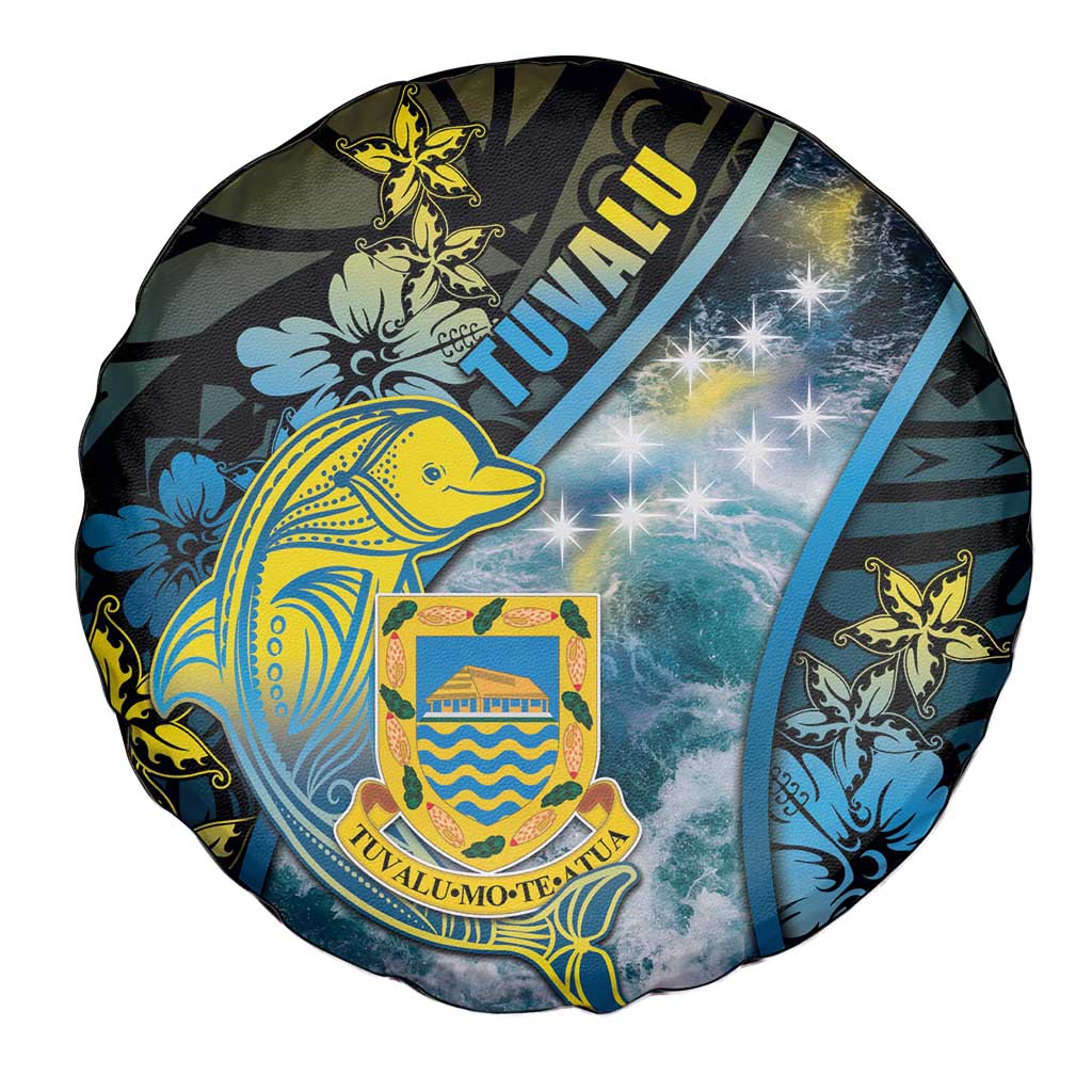 Tuvalu Spare Tire Cover Dolphin On The Waves DT05 - Polynesian Pride