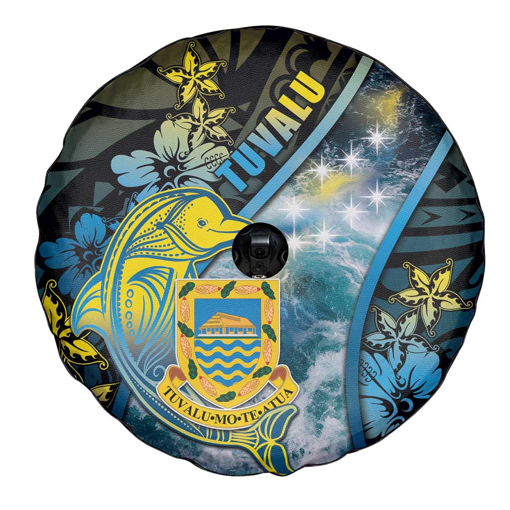 Tuvalu Spare Tire Cover Dolphin On The Waves DT05 - Polynesian Pride