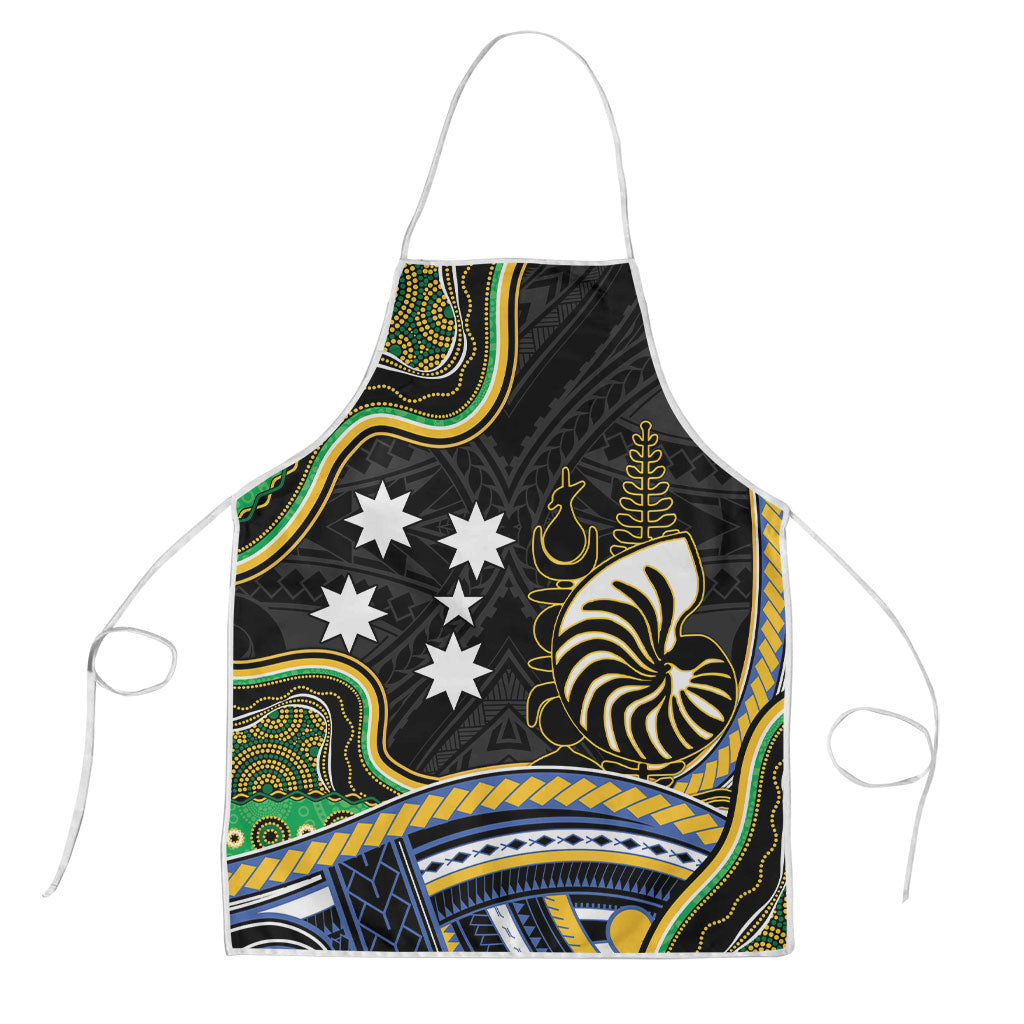 South Sea Islanders And New Caledonia Apron Nautilus Shell Southern Cross Tribal Pattern DT05 Black - Polynesian Pride