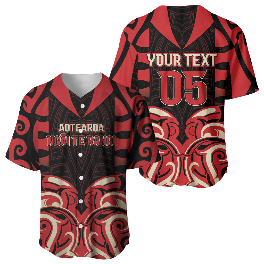 Custom Aotearoa Ngai Te Rangi Baseball Jersey New Zealand Traditional Maori Pattern DT05 - Polynesian Pride
