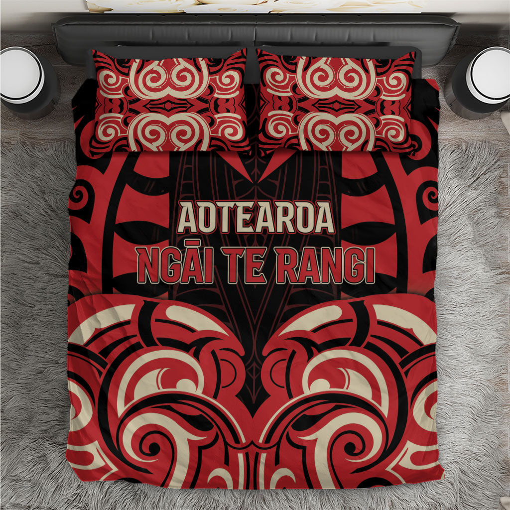 Aotearoa Ngai Te Rangi Bedding Set New Zealand Traditional Maori Pattern DT05 Red - Polynesian Pride