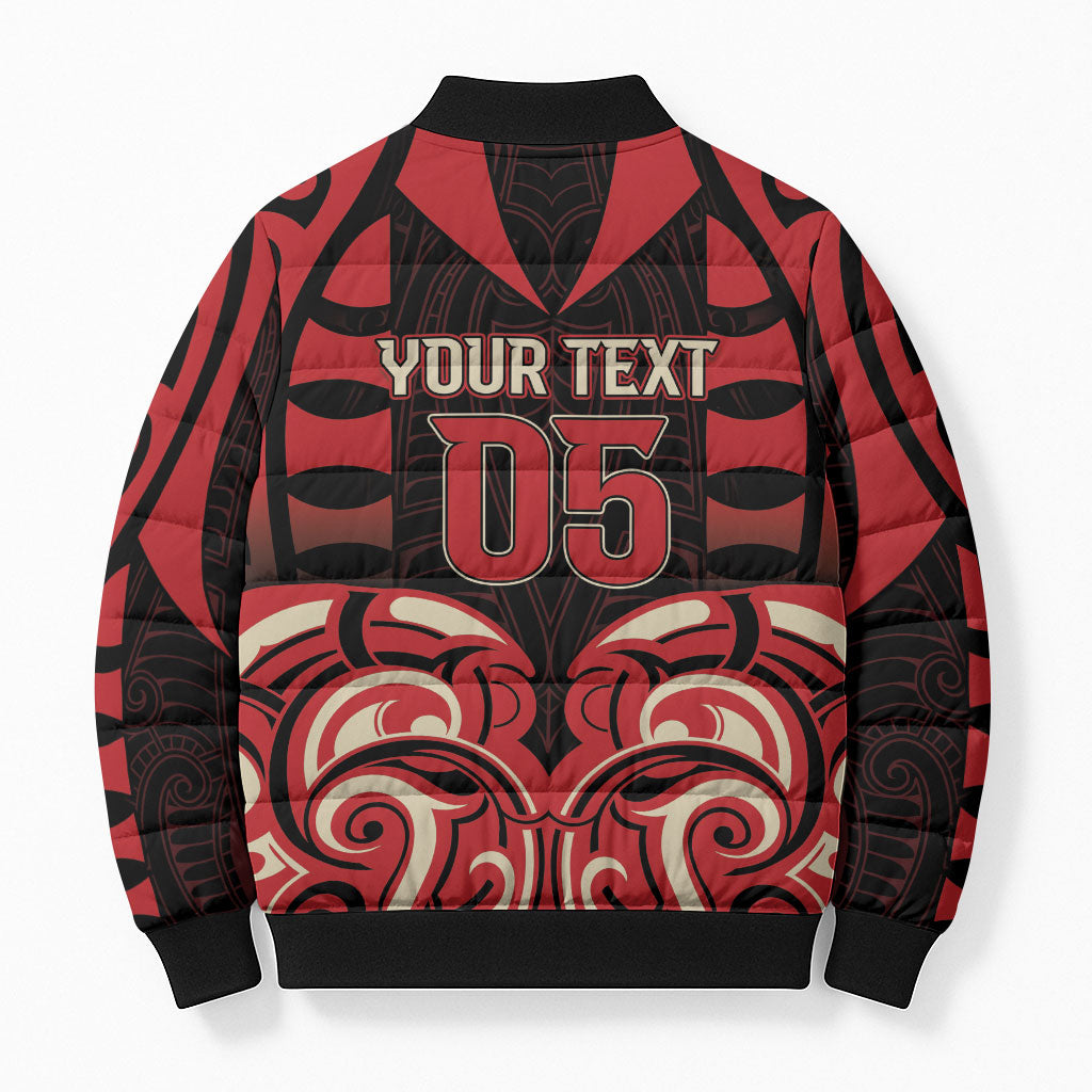 Custom Aotearoa Ngai Te Rangi Bomber Puffer Jacket New Zealand Traditional Maori Pattern DT05 - Polynesian Pride