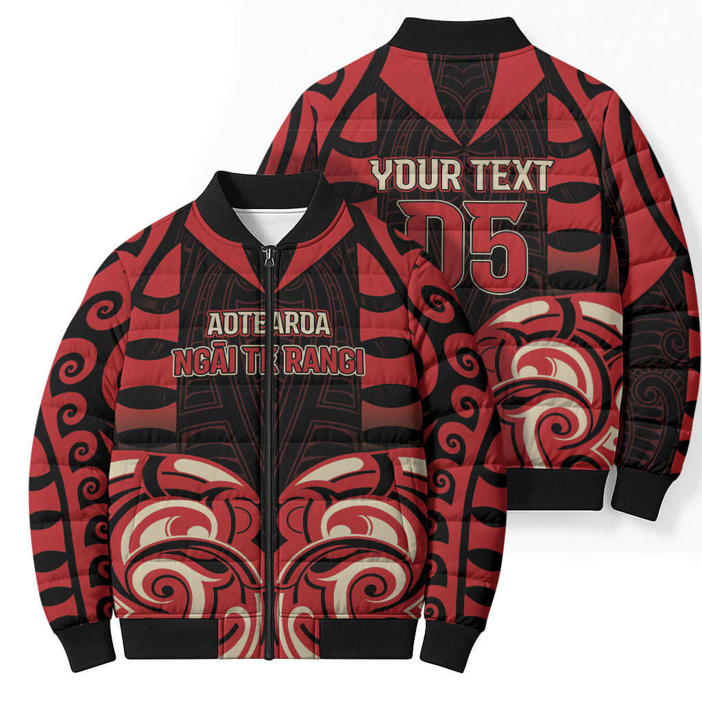 Custom Aotearoa Ngai Te Rangi Bomber Puffer Jacket New Zealand Traditional Maori Pattern DT05 - Polynesian Pride