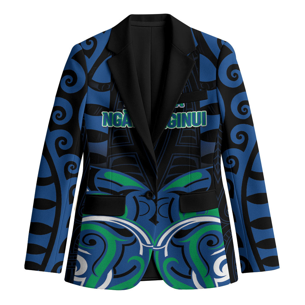 Custom Aotearoa Ngati Ranginui Blazer New Zealand Traditional Maori Pattern DT05 Unisex Navy - Polynesian Pride