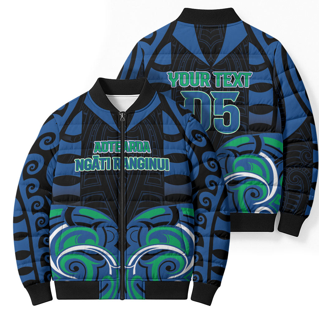 Custom Aotearoa Ngati Ranginui Bomber Puffer Jacket New Zealand Traditional Maori Pattern DT05 - Polynesian Pride