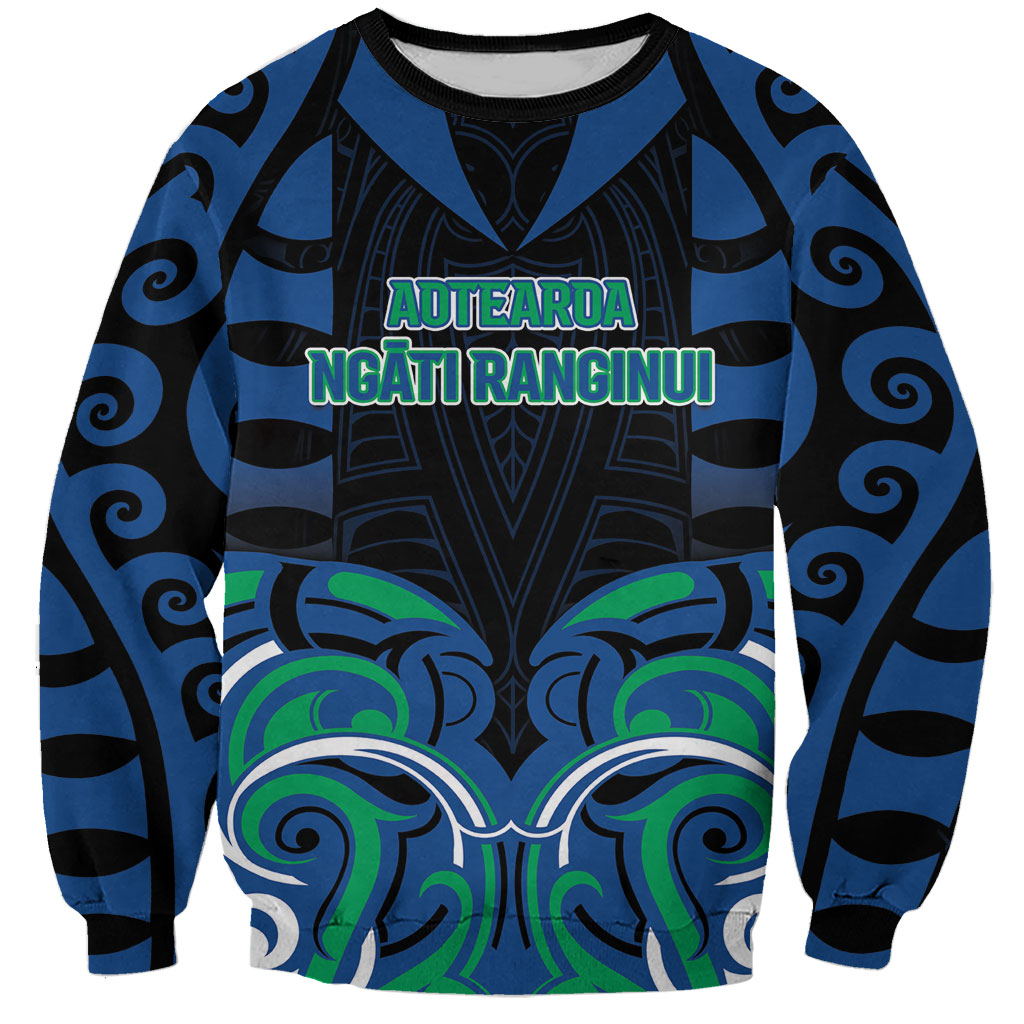 Custom Aotearoa Ngati Ranginui Sweatshirt New Zealand Traditional Maori Pattern DT05 Unisex Navy - Polynesian Pride