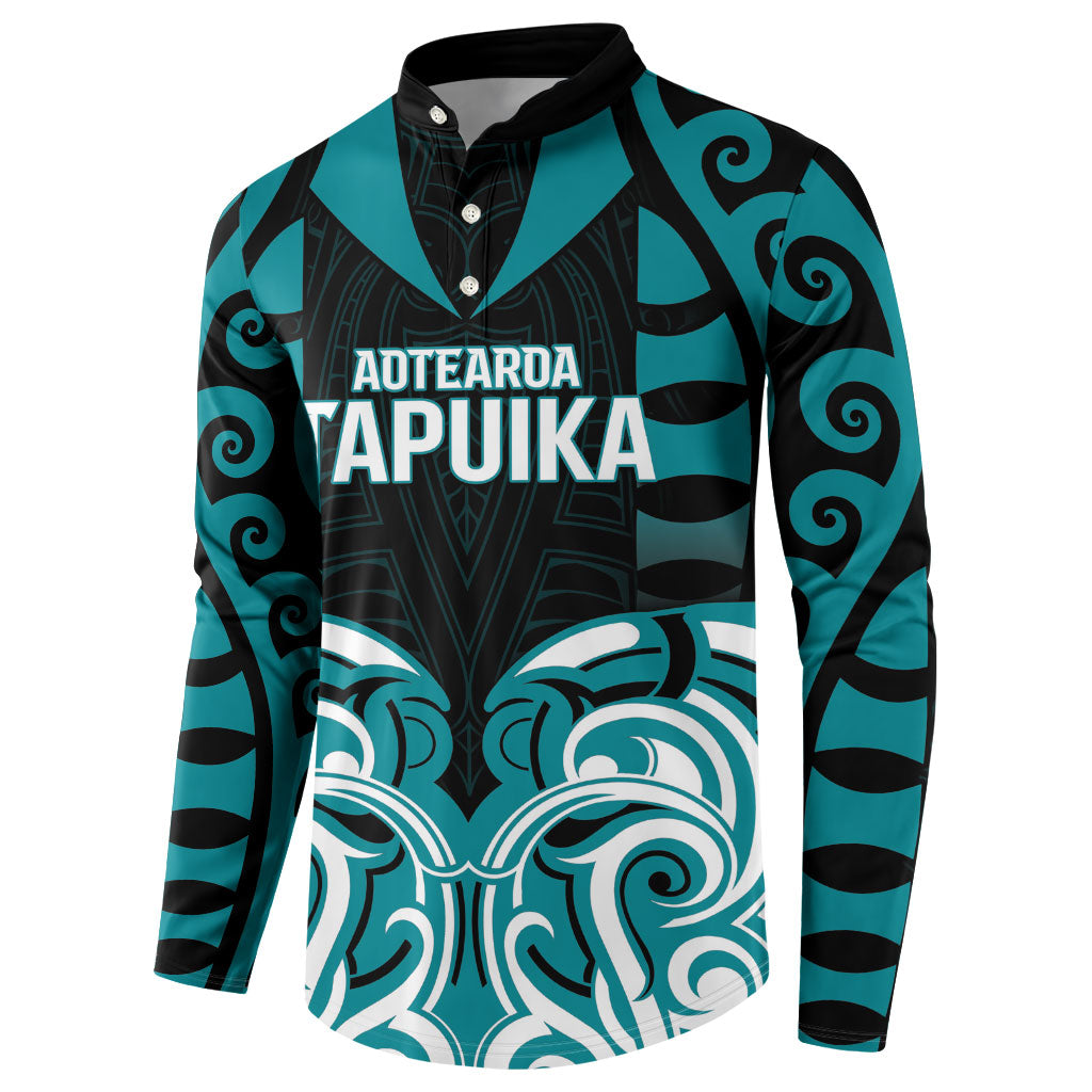 Custom Aotearoa Tapuika Button Sweatshirt New Zealand Traditional Maori Pattern DT05 - Polynesian Pride