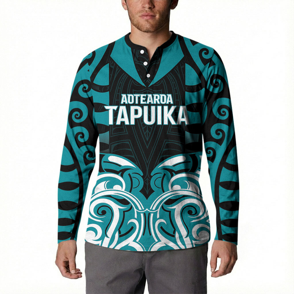 Custom Aotearoa Tapuika Button Sweatshirt New Zealand Traditional Maori Pattern DT05 - Polynesian Pride