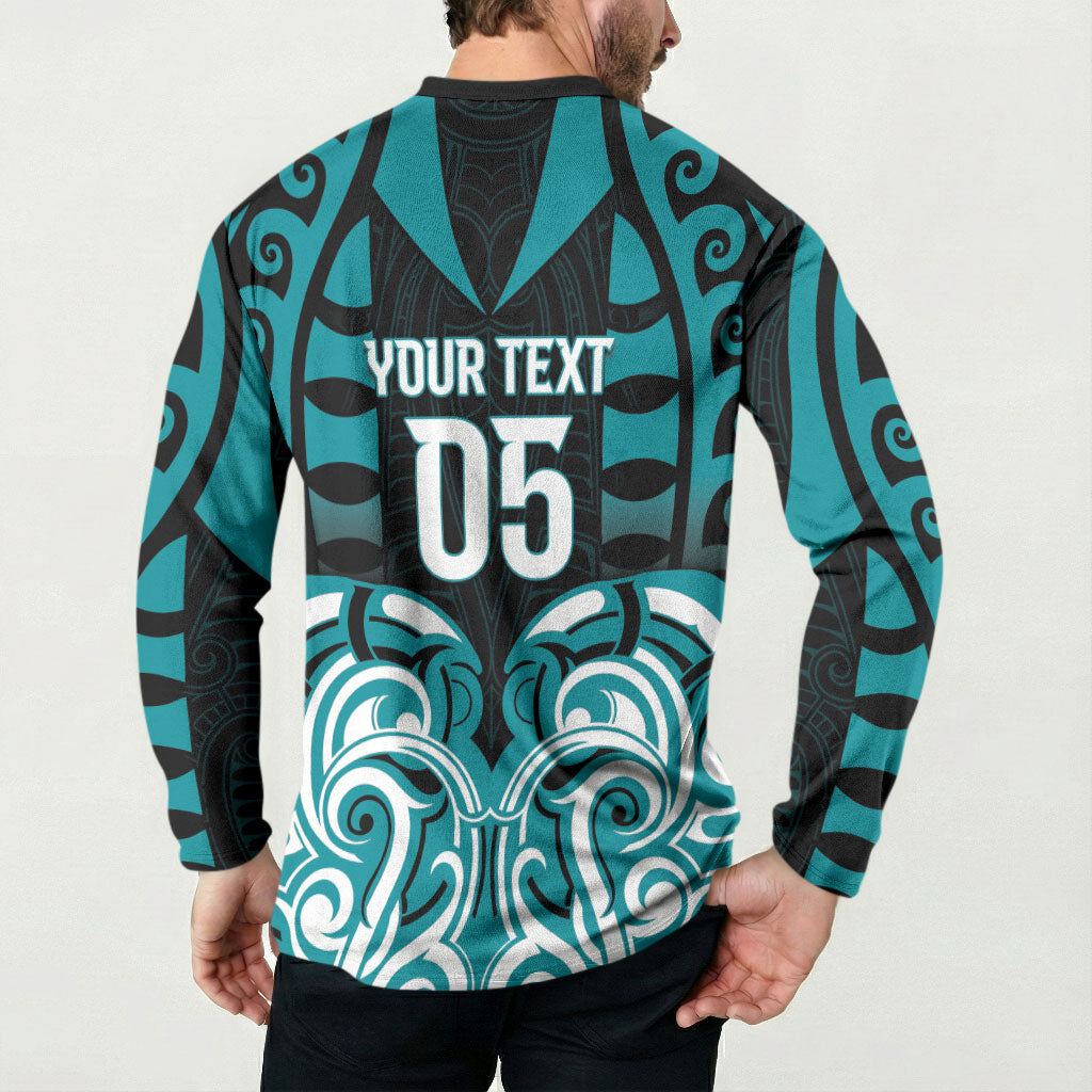 Custom Aotearoa Tapuika Button Sweatshirt New Zealand Traditional Maori Pattern DT05 - Polynesian Pride