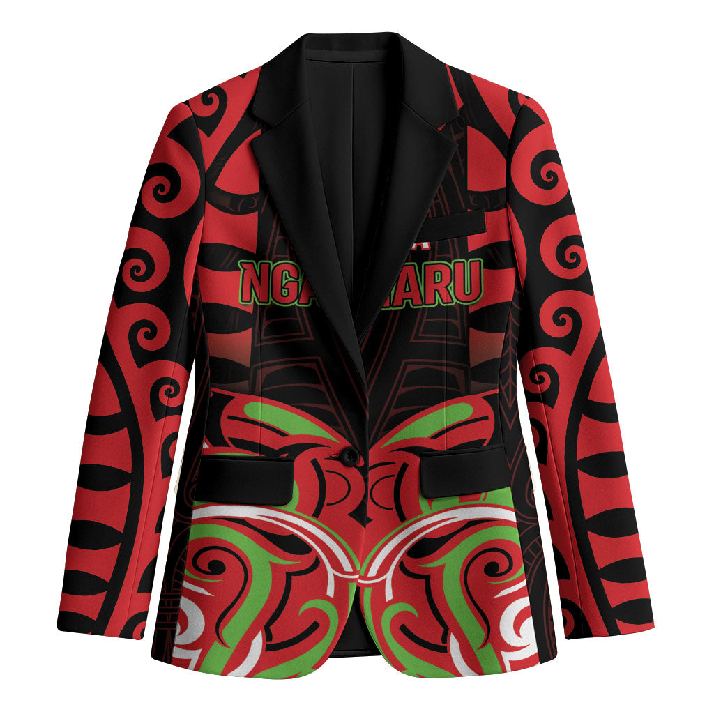 Custom Aotearoa Ngati Maru Blazer New Zealand Traditional Maori Pattern DT05 Unisex Red - Polynesian Pride