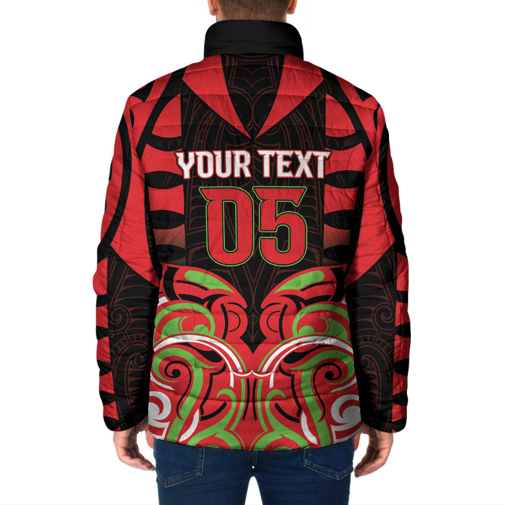Custom Aotearoa Ngati Maru Padded Jacket New Zealand Traditional Maori Pattern DT05 - Polynesian Pride