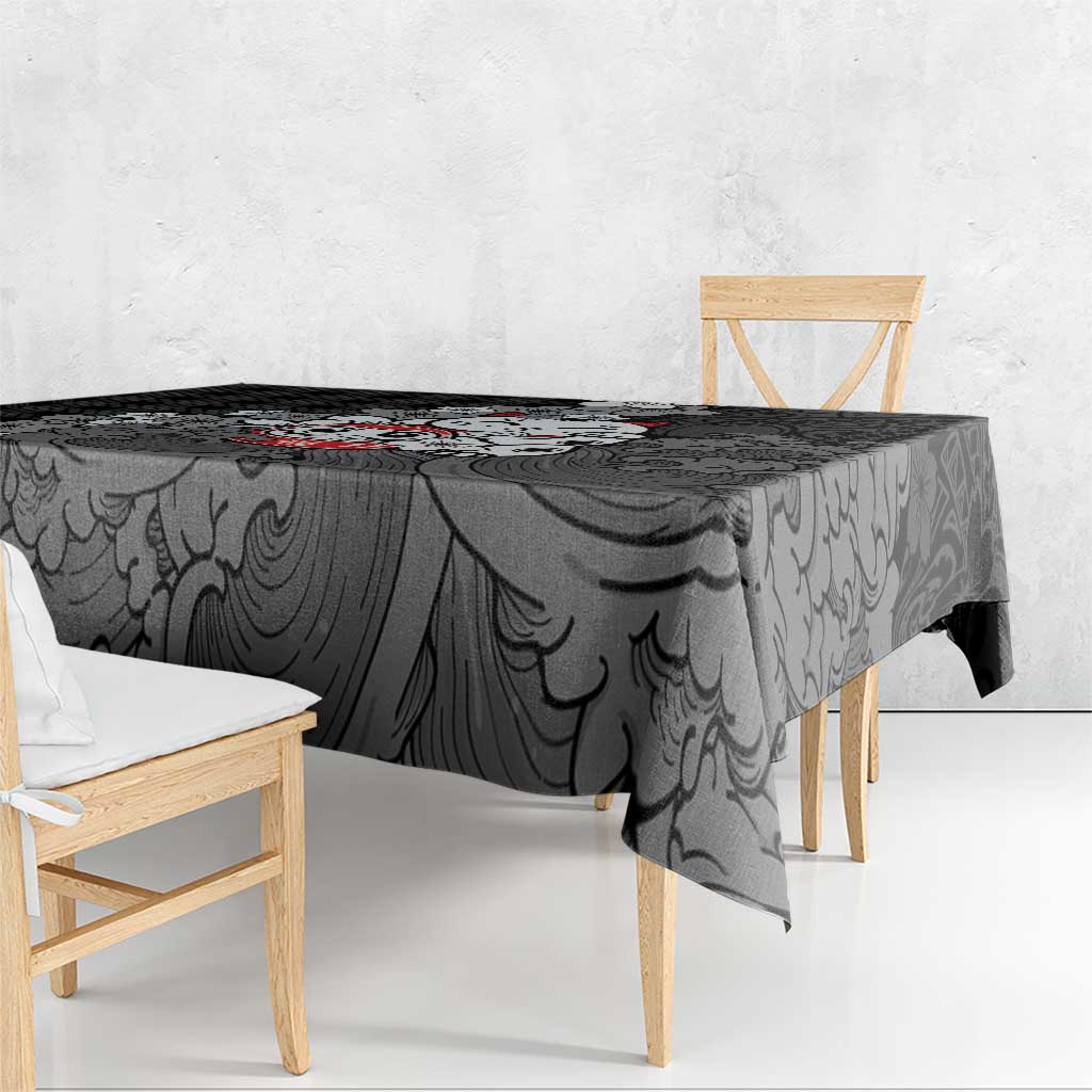 Black Palaka Hawaiian And Japanese Tablecloth Maneki Neko And Sakura Bloom DT05 - Polynesian Pride