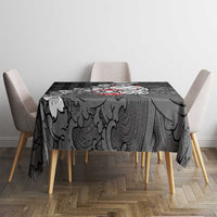 Black Palaka Hawaiian And Japanese Tablecloth Maneki Neko And Sakura Bloom DT05 - Polynesian Pride