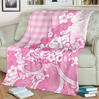 Pink Palaka Hawaiian And Japanese Blanket Maneki Neko And Sakura Bloom DT05 - Polynesian Pride