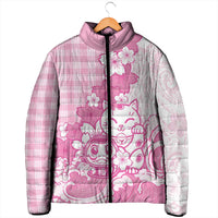 Pink Palaka Hawaiian And Japanese Padded Jacket Maneki Neko And Sakura Bloom DT05 - Polynesian Pride