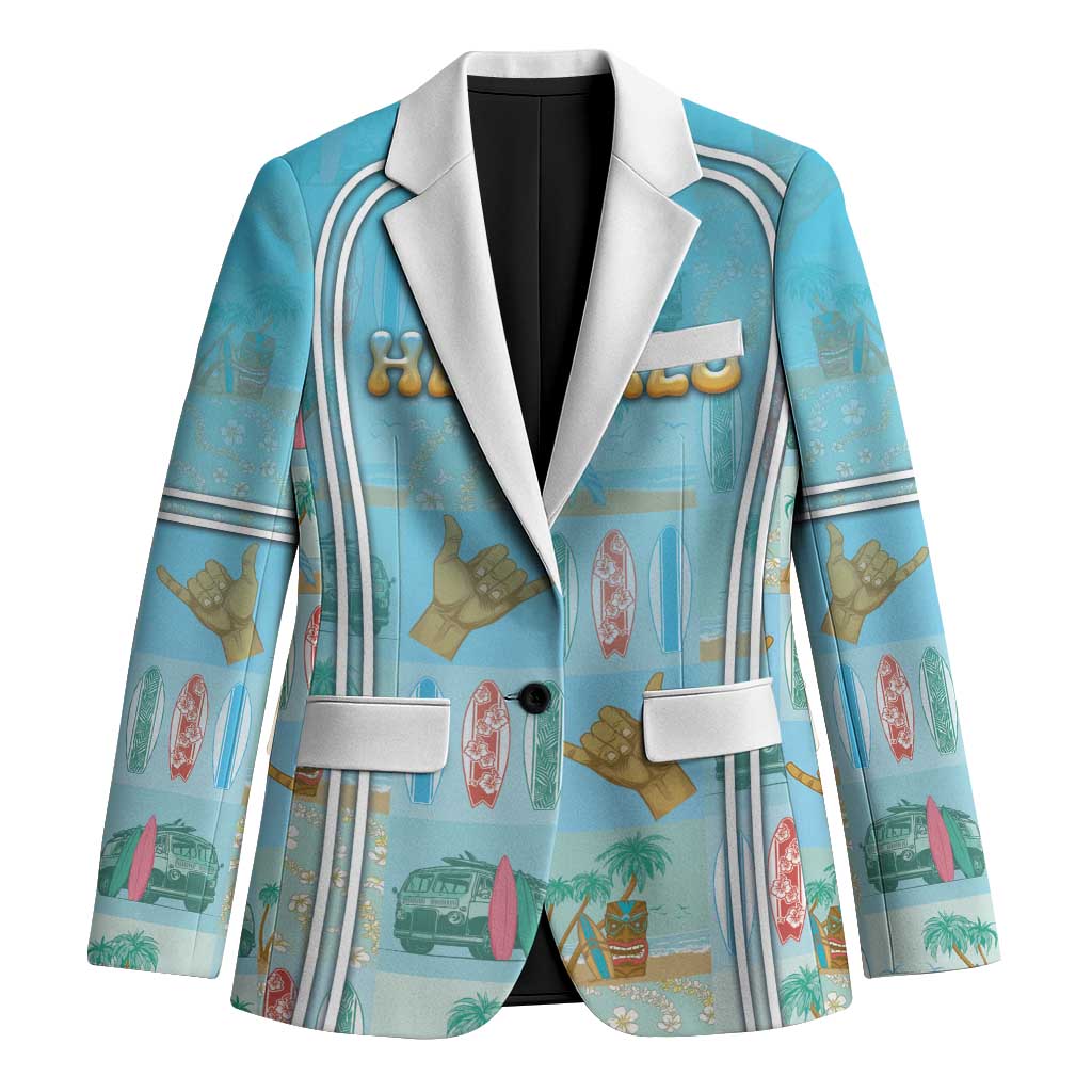 Custom Hawaii Surfing Blazer He'e Nalu DT05 Unisex Blue - Polynesian Pride