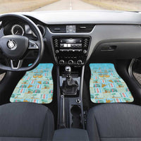 Custom Hawaii Surfing Car Mats He'e Nalu DT05 Set 2pcs - Front Blue - Polynesian Pride
