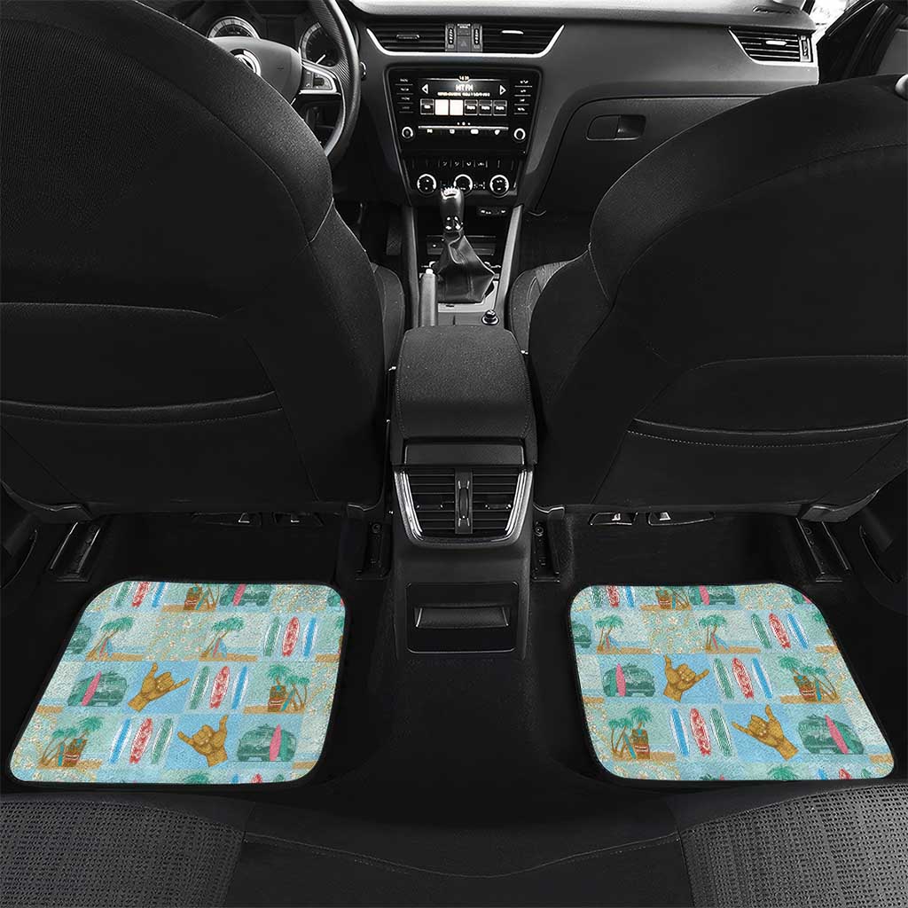 Custom Hawaii Surfing Car Mats He'e Nalu DT05 Set 2pcs - Back Blue - Polynesian Pride