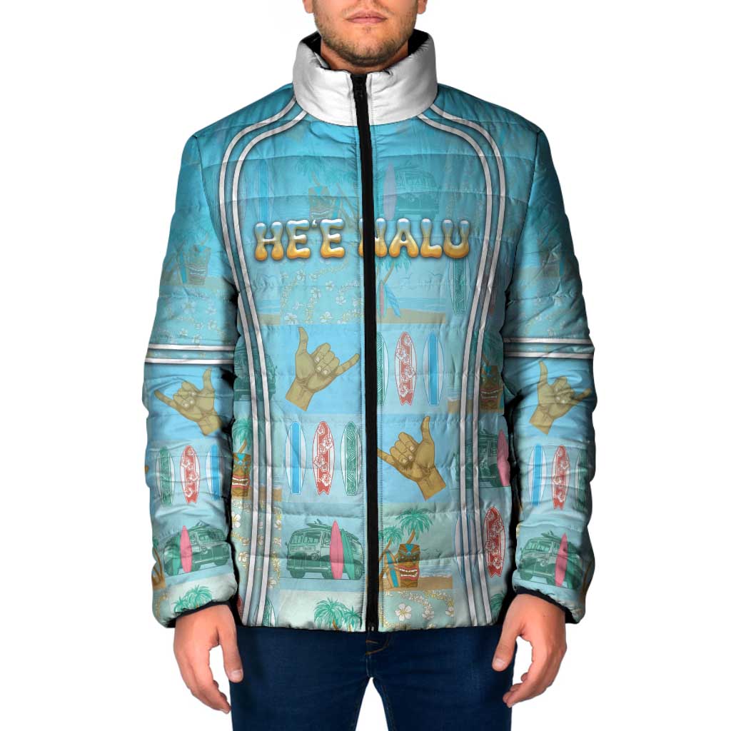 Custom Hawaii Surfing Padded Jacket He'e Nalu DT05 Men Blue - Polynesian Pride
