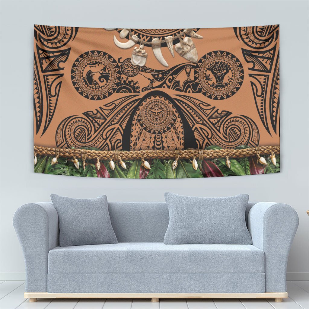 Polynesia Maui Tattoo Inspired Tapestry Tropical Leaf Skirt Costume DT05 - Polynesian Pride