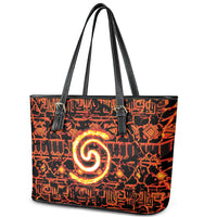 Polynesia Lava Monster Cosplay Leather Tote Bag Fiery Glowing Volcano Crack Pattern DT05 - Polynesian Pride