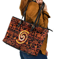 Polynesia Lava Monster Cosplay Leather Tote Bag Fiery Glowing Volcano Crack Pattern DT05 - Polynesian Pride