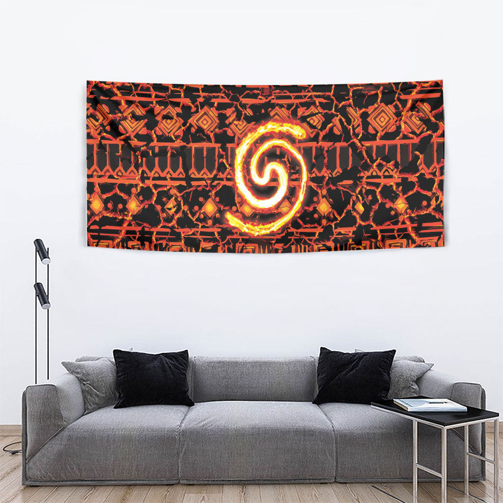 Polynesia Lava Monster Cosplay Tapestry Fiery Glowing Volcano Crack Pattern DT05 - Polynesian Pride