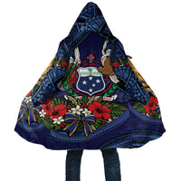 Samoa Manuia Le Kerisimasi Cloak Jesus Hands Bethlehem Star Hibiscus DT05 Unisex Navy - Polynesian Pride