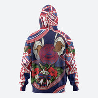 American Samoa Manuia Le Kerisimasi Zip Hoodie Jesus Hands Bethlehem Star Hibiscus DT05 - Polynesian Pride