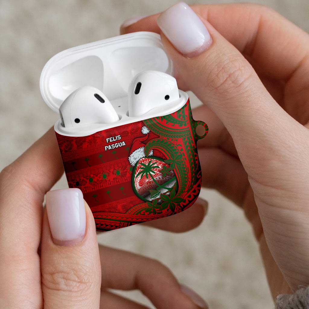 Guam Christmas AirPods Case Chamorro Seal Hat Santa Tribal Waves DT05 - Polynesian Pride