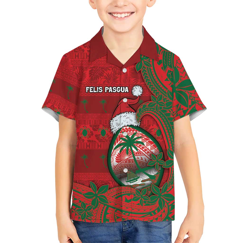 Guam Christmas Hawaiian Shirt Chamorro Seal Hat Santa Tribal Waves DT05 - Polynesian Pride