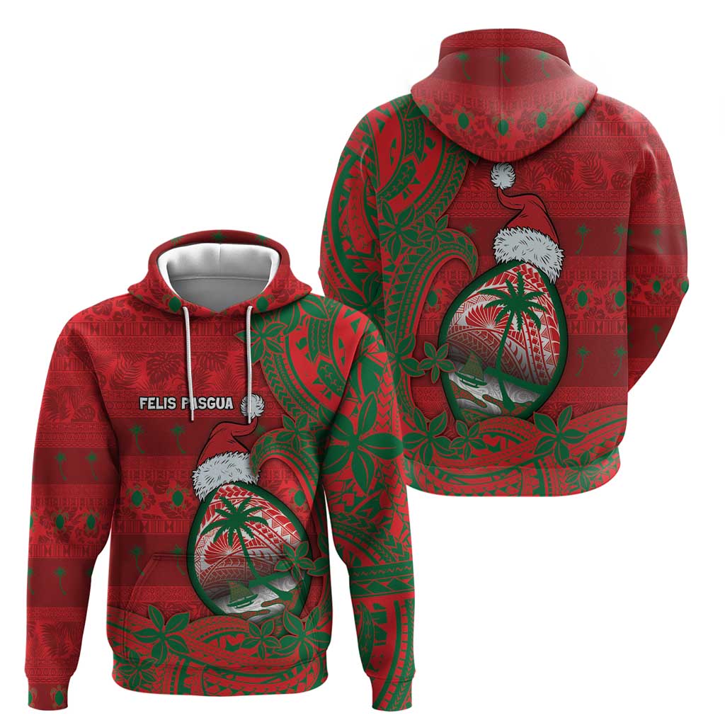 Guam Christmas Hoodie Chamorro Seal Hat Santa Tribal Waves DT05 - Polynesian Pride