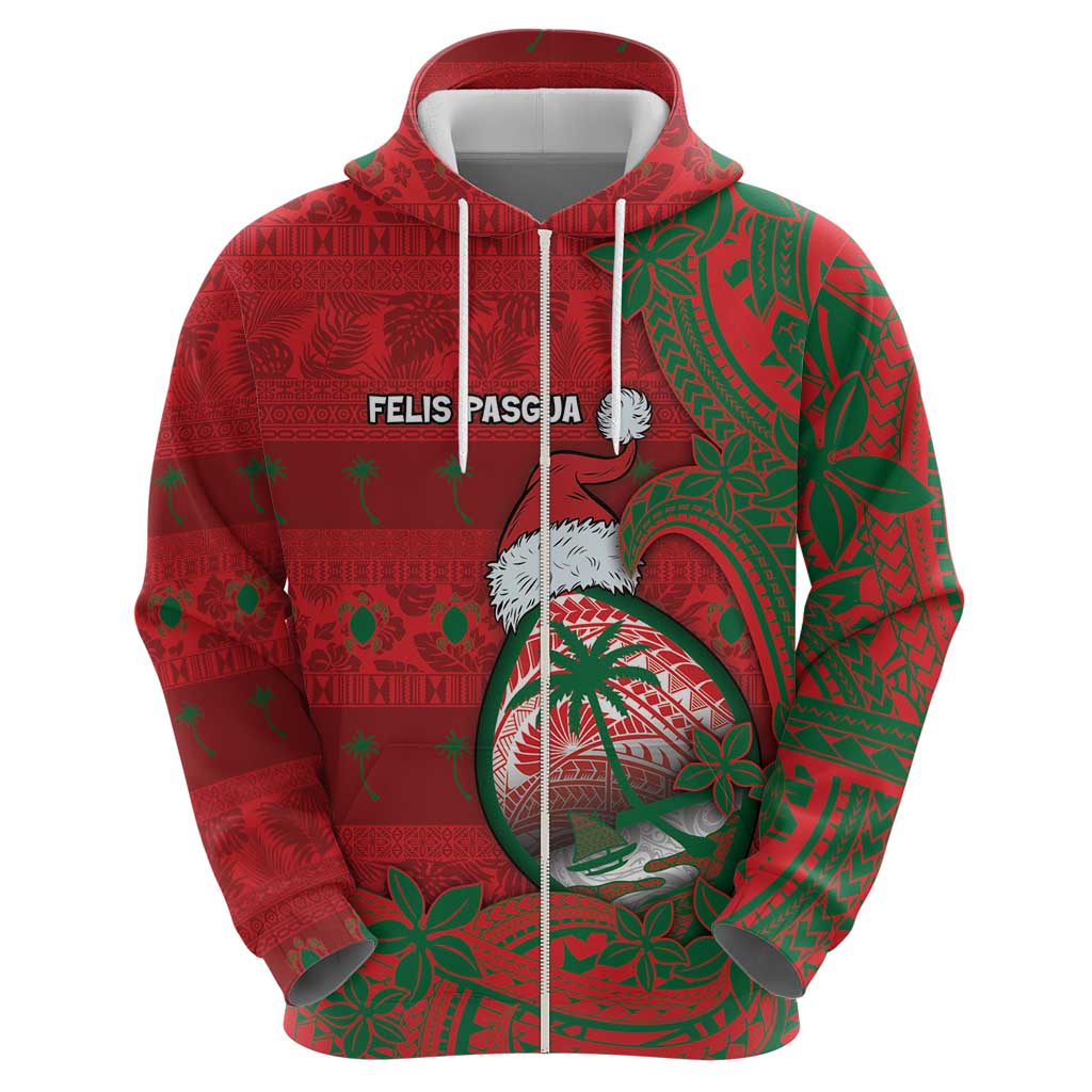 Guam Christmas Hoodie Chamorro Seal Hat Santa Tribal Waves DT05 - Polynesian Pride