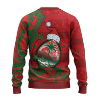 Guam Christmas Ugly Christmas Sweater Chamorro Seal Hat Santa Tribal Waves DT05 - Polynesian Pride